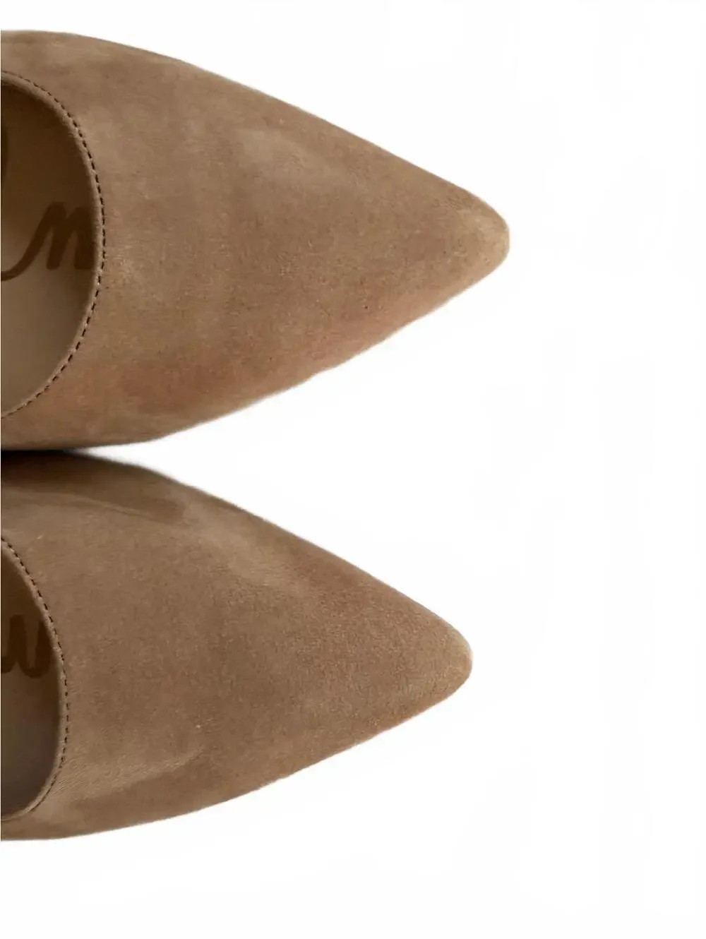 Sam Edelman Women's Hazel Pointed Toe Ballet Flats in Taupe Suede, Size 8